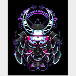 samurai mask japanese Posters and Art